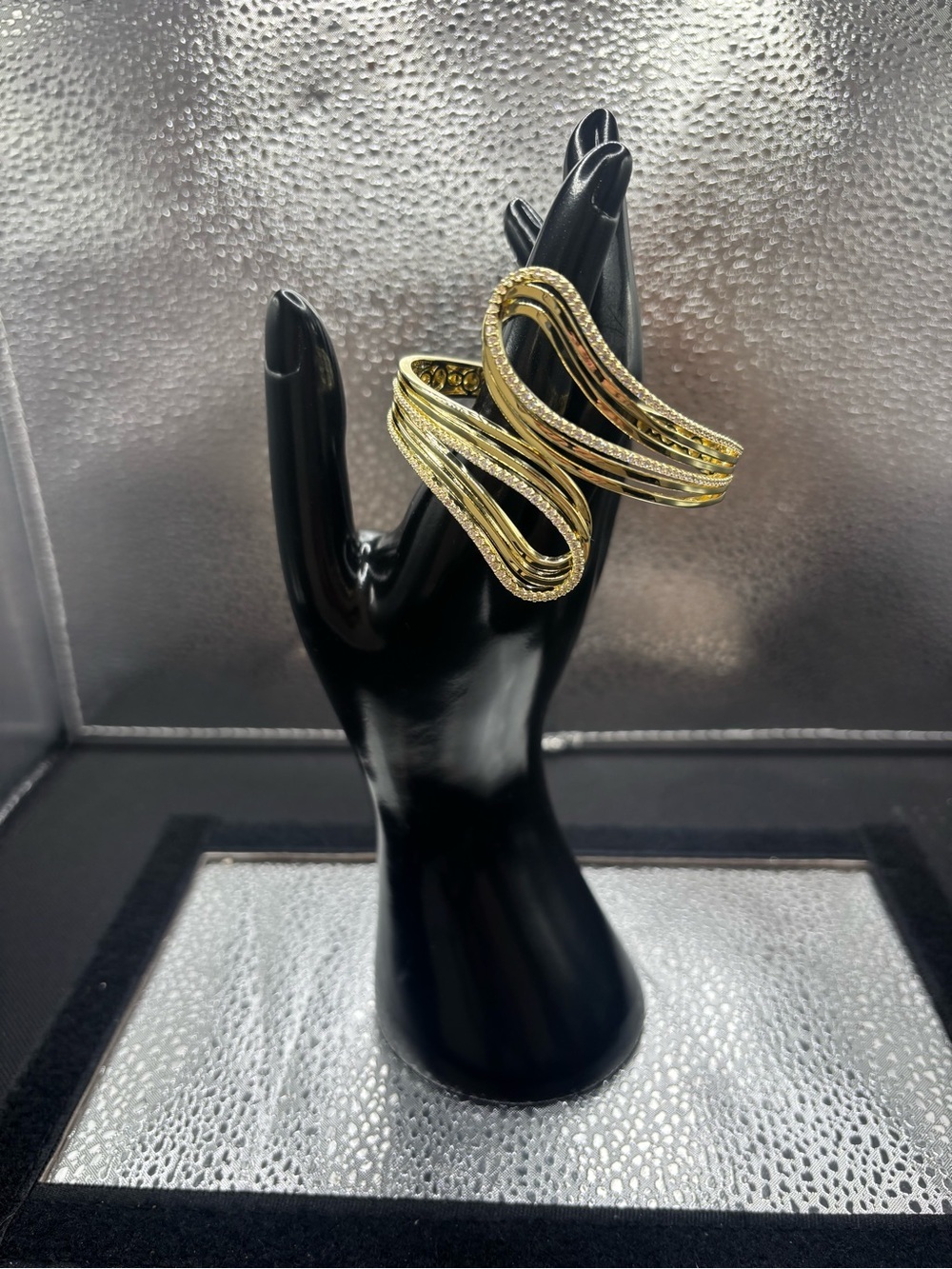 Gold Wave Open Cuff Bracelet - Women Jewelry